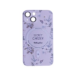 Flower Design Magnetic Case for Apple iPhone 14 White